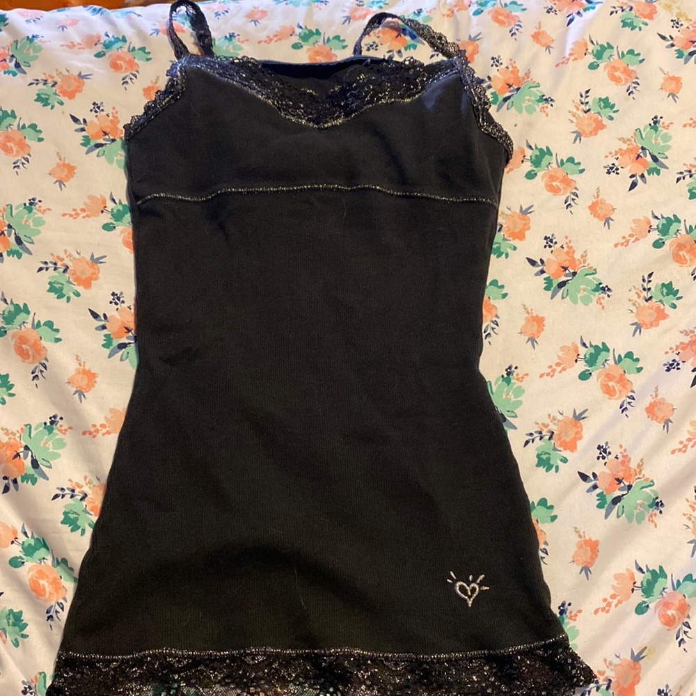 Black Lacey Tank Top (Size:10 Juniors or XS)